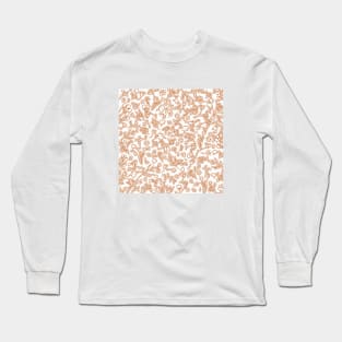 Botanical-Pattern, set, Orange, 2, botanic, nature, botanical, floral, flowers, floral-pattern, leaves, plants, minimalist, garden, jungle, leaf, exotic, tropical, flower, boho, cacti, succulent, digital, graphic-design, pattern, Long Sleeve T-Shirt